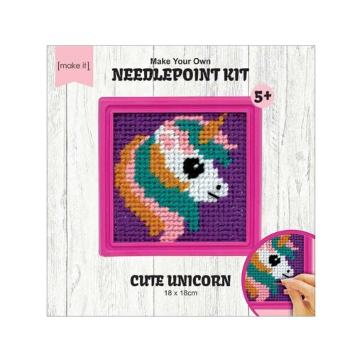 MAKE IT CUTE UNICORN NEEDLEPOINT KIT