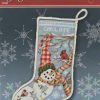 Jingle Bell Snowman Stocking Cross Stitch Chart